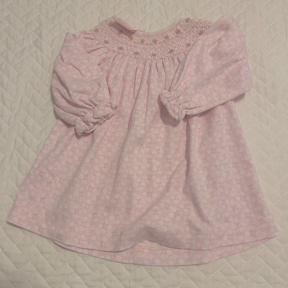 Petit Bebe 6mo hand smocked floral tunic